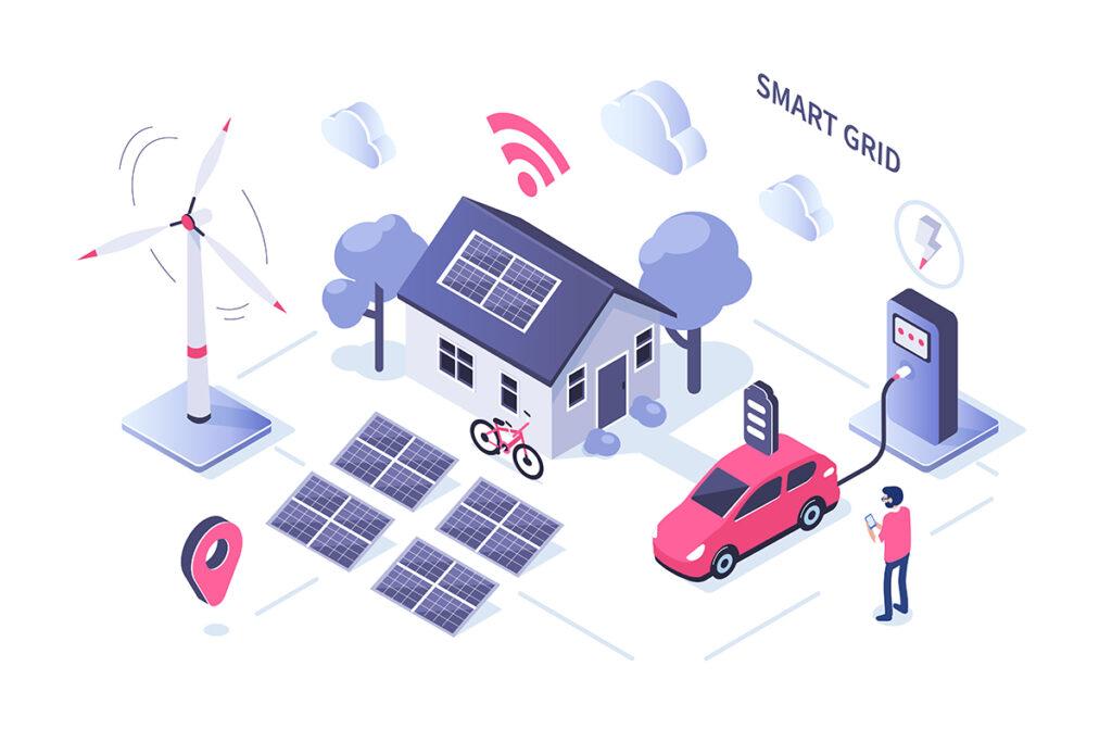 Smart Grid Concept Design Can Use For Web Banner Infographics